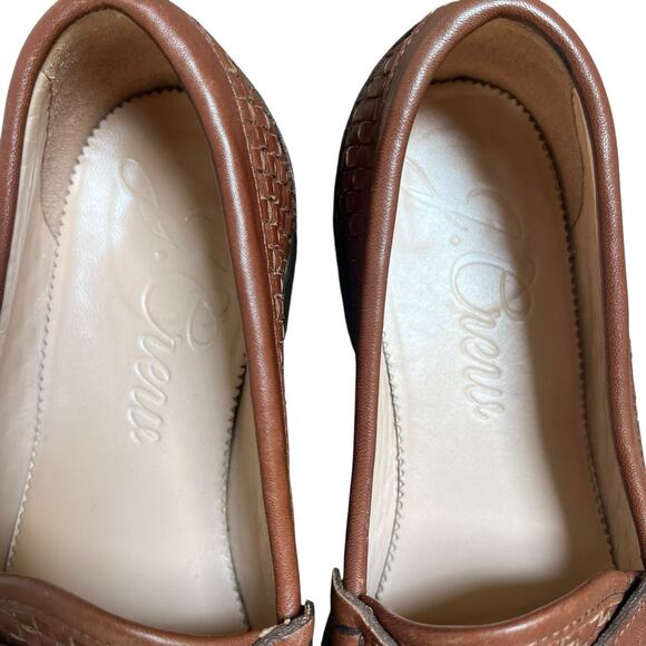 J Crew Winona Brown Woven Leather Penny Loafers Size 8.5 Preppy Classic - Picture 8 of 13